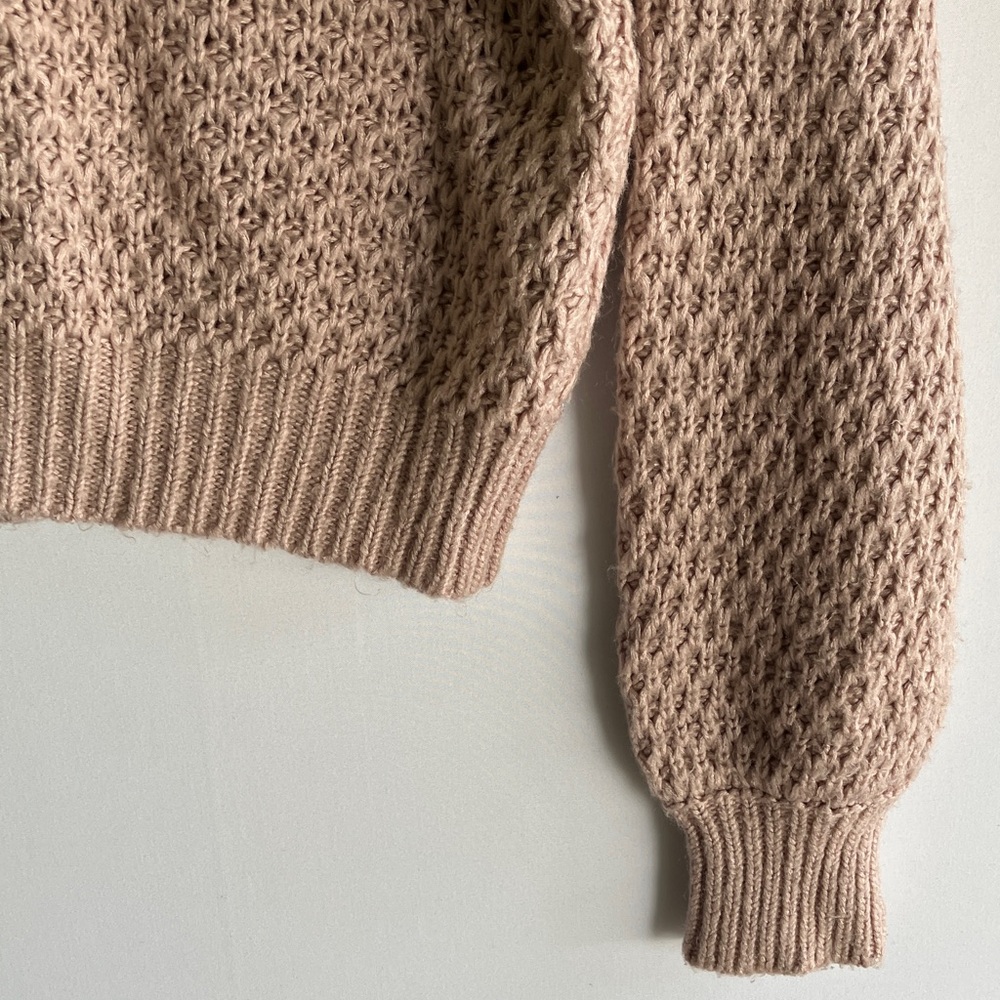 Colorblock Knit Sweater - Cream, Brown, Tan - Picture 3 of 6